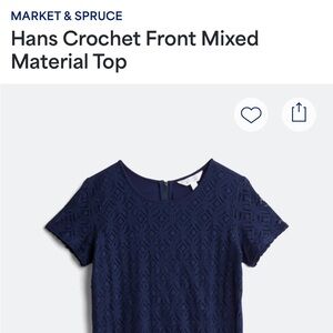 Like new! Crochet front. Zipper in the back.